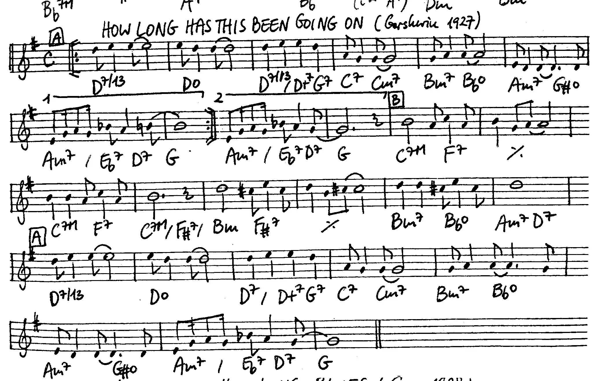 how long has this been going on free jazz leadsheet - Courtesy of the Jungle Jazz Band